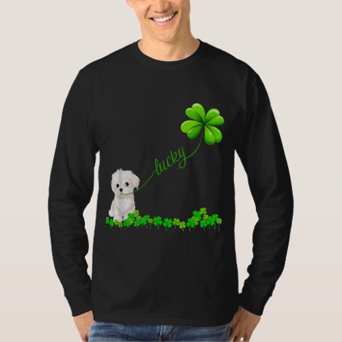 Irish Lucky with maltese maltese lover Dog T_Shirt