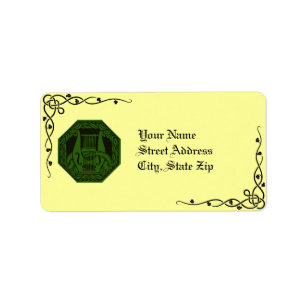 Irish Lyre Wreath & Vine Address Labels