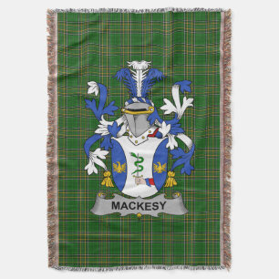 Irish Mackesy Coat of Arms Family Crest Ireland Throw Blanket