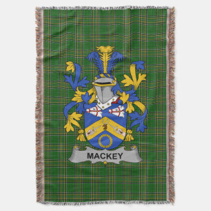  Irish Mackey Coat of Arms Family Crest Ireland Throw Blanket