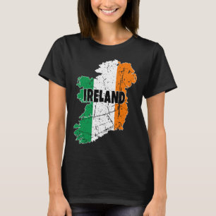 Irish Map Flag Souvenir Distressed Ireland Men Wom T-Shirt
