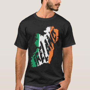 Irish Map Word  Ireland Flag Colour Letters T-Shirt