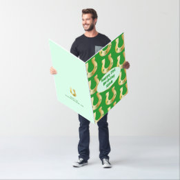 Irish March Birthday Oversize Fun Green Horseshoes Card