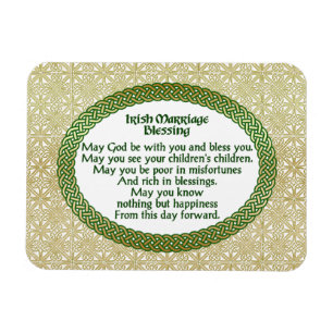 Irish Marriage Blessing, Gold & Green Wedding Magnet