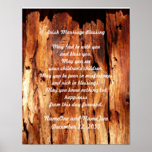 Irish Marriage Blessing Old Wood Customized Print