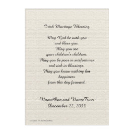 Irish Marriage Blessing Personalized Name Romantic Acrylic Print