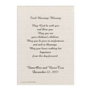 Irish Marriage Blessing Personalized Name Romantic Acrylic Print