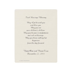 Irish Marriage Blessing Personalized Name Romantic Metal Print