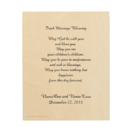 Irish Marriage Blessing Personalized Name Romantic Wood Wall Art