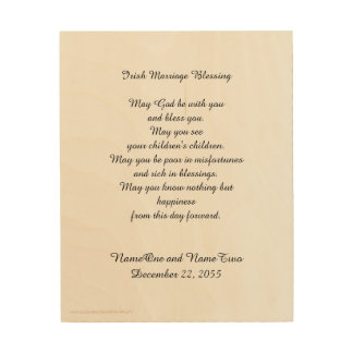 Wedding Prayer Gifts On Zazzle Irish Marriage Blessing Personalized Wood Wall Art