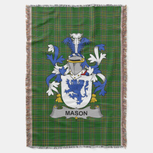 Irish Mason Coat of Arms Family Crest Ireland Throw Blanket