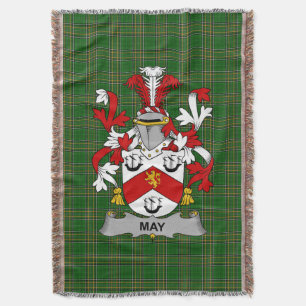  Irish May Coat of Arms Family Crest Ireland Throw Blanket