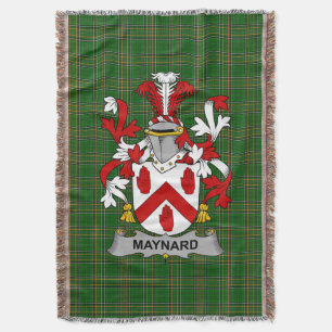 Irish Maynard Coat of Arms Family Crest Ireland Throw Blanket
