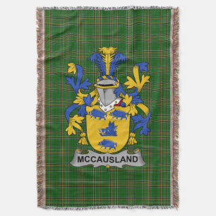 Irish McCausland Coat of Arms Family Crest Irelan Throw Blanket