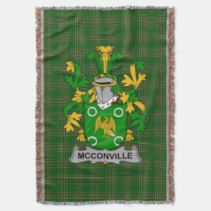  Irish McConville Coat of Arms Family Crest Irelan Throw Blanket