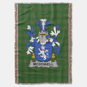 Irish McDowell Coat of Arms Family Crest Ireland Throw Blanket