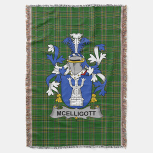 Irish McElligott Coat of Arms Family Crest Irelan Throw Blanket