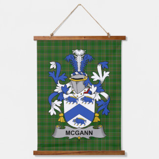Irish McGann or Magan Coat of Arms Family Crest Hanging Tapestry