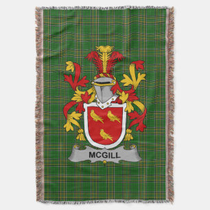  Irish McGill Coat of Arms Family Crest Ireland Throw Blanket