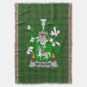  Irish McGuire and Maguire Coat of Arms Family Cre Throw Blanket