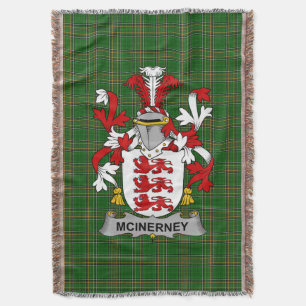Irish McInerney Coat of Arms Family Crest Ireland Throw Blanket