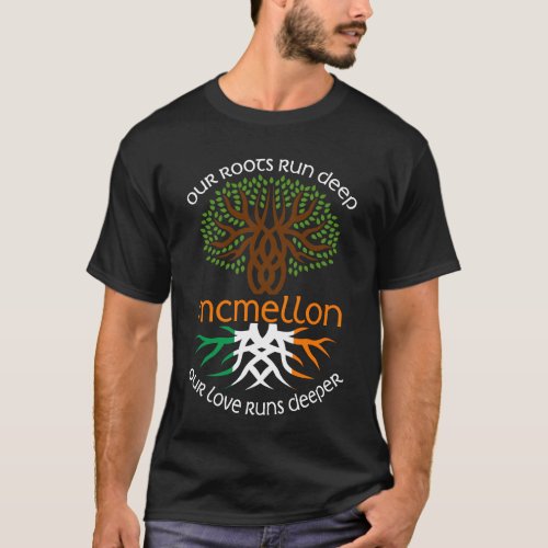 Irish MCMELLON Family Name Our Love Runs Deeper T_Shirt