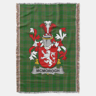 Irish McMorogh or McMorrow Coat of Arms Family Cr Throw Blanket