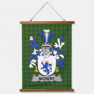 Irish McRery or McCrery Coat of Arms Family Crest Hanging Tapestry