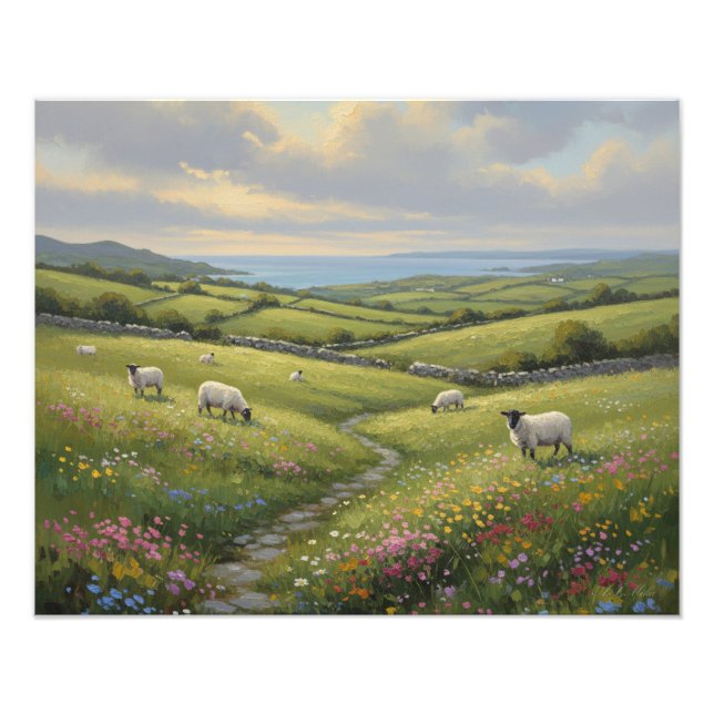Irish Meadow in Spring Vintage Farmhouse Wall Art  (Front)