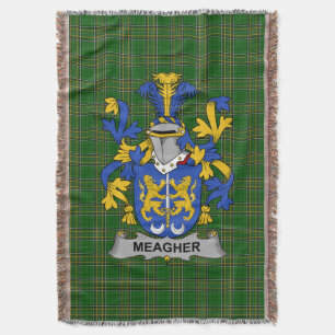  Irish Meagher or O_Maher Coat of Arms Family Cres Throw Blanket