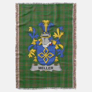 Irish Meller Coat of Arms Family Crest Ireland Throw Blanket
