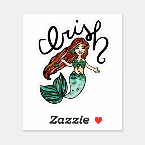 Irish Mermaid Red Hair Mermaids Sticker