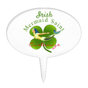 Irish Mermaid Saint Thunder_Cove Cake Topper