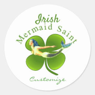 Irish Mermaid Saint Thunder_Cove Classic Round Sticker