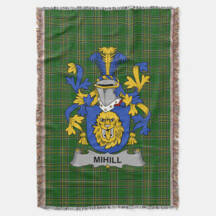 Irish Mihill Coat of Arms Family Crest Ireland Throw Blanket