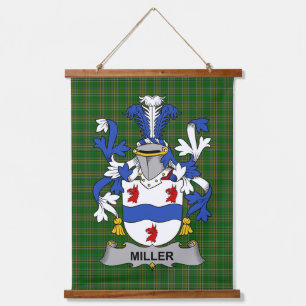 Irish Miller Coat of Arms Family Crest Hanging Tapestry