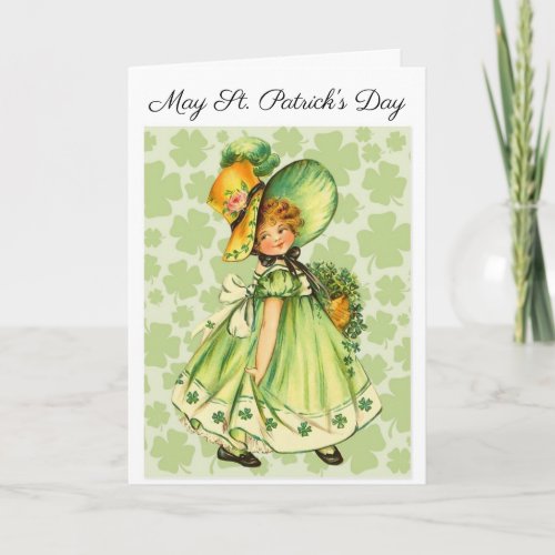 Irish Miss In Bonnet Card