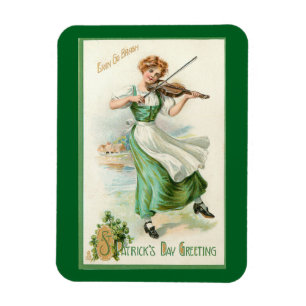 Irish Miss With Violin Flexible Magnet