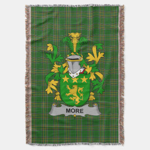 Irish More or O_More Coat of Arms Family Crest Ir Throw Blanket