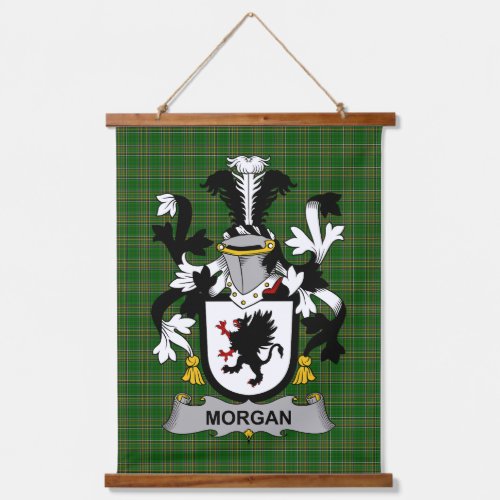 Irish Morgan Coat of Arms Family Crest Hanging Tapestry