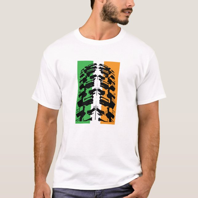 Irish Mountain Bike Tyre Tire T-Shirt (Front)