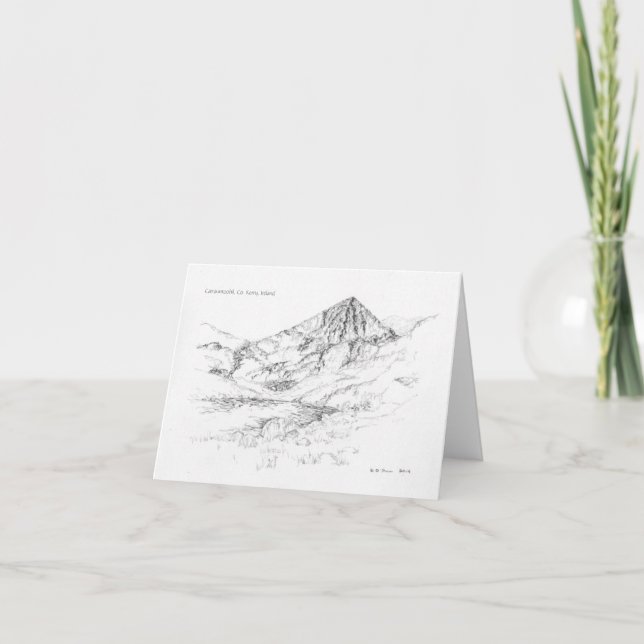 Irish Mountains Blank Greeting Card -Carrauntoohil (Front)