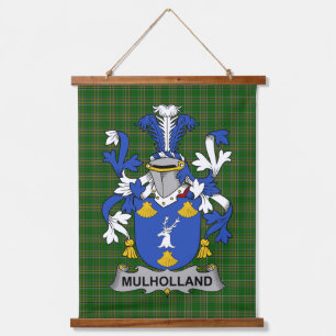 Irish Mulholland Coat of Arms Family Crest Hanging Tapestry