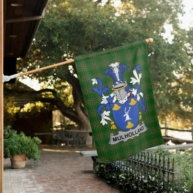  Irish Mulholland Coat of Arms Family Crest Irelan House Flag (In SItu)