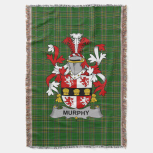 Irish Murphy (Muskerry) Coat of Arms Family Crest Throw Blanket