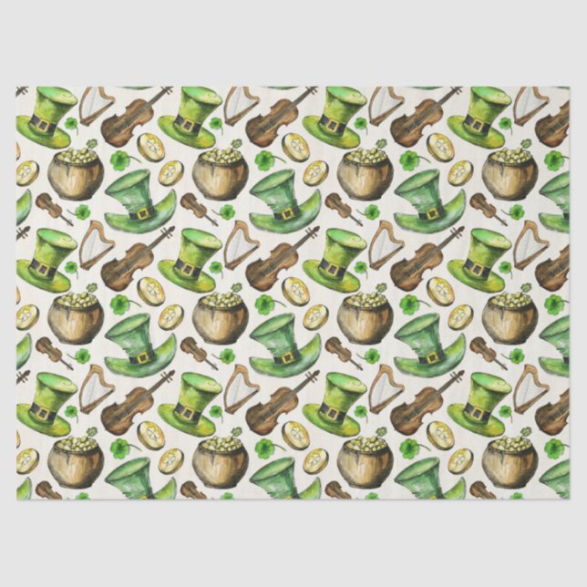 Irish Music For St. Patrick's Day Tissue Paper (Front)
