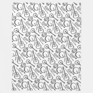 Irish Music Instrument Fleece Blanket