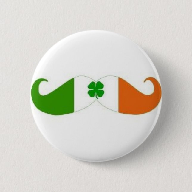 Irish mustache badge button (Front)
