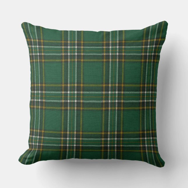 Irish National Original Tartan Square Throw Pillow (Front)