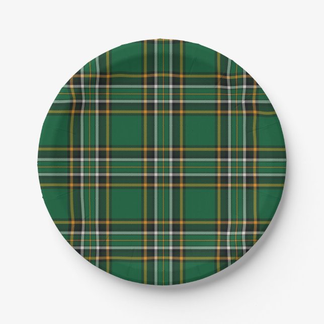 Irish National Plaid Paper Plate (Front)